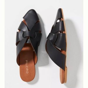 Anthropologie Pilcro Twisted Leather Slide Sandals Size 39 (US Women’s 8)